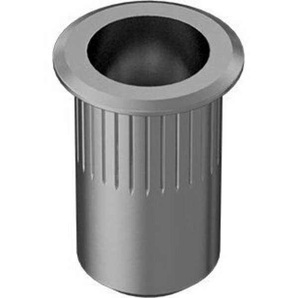 Bsc Preferred Zinc-Plated Heavy-Duty Rivet Nut Open End 1/4-28 Interior Thread.165-.260 Material Thick, 25PK 95105A132